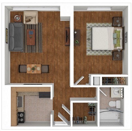 a floor plan of a house with a bedroom and a bathroom
